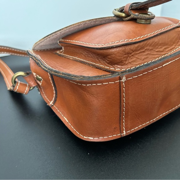 Patricia Nash Small Saddlebag Crossbody in British Tan Leather - Picture 9 of 13